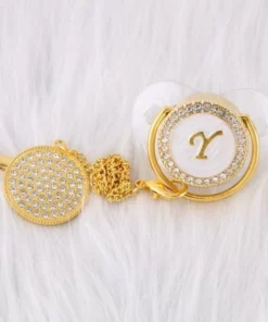 LETTER PEARL CRYSTAL PACIFIER
