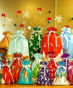 (REBAÑA DE NADAL AGORA-48 % DESCONTO) Bolsas de agasallos de Nadal con cordón