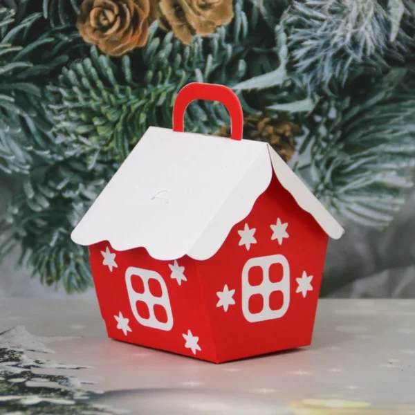 10Pcs Рождественский домик в форме мешков для конфет