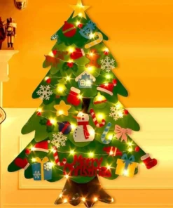 Felt Christmas Tree Set With 32PCS Ornaments Wall Hanging Tree 50LED String Lights