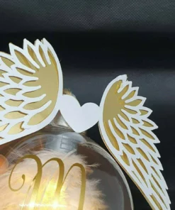 Angel Wings LED Glass Ball Commemorative Decoration Sympathy Gift