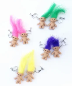Retro Troll Doll 90s Kitsch Earrings