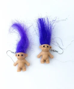 Retro Troll Doll 90s Kitsch Earrings