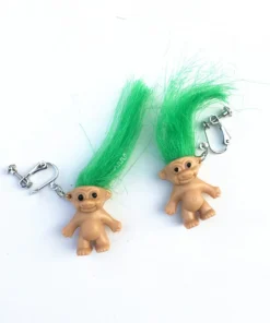 Retro Troll Doll 90s Kitsch Earrings