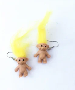 Retro Troll Doll 90s Kitsch Earrings