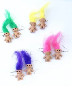 Retro Troll Doll 90s Kitsch Earrings