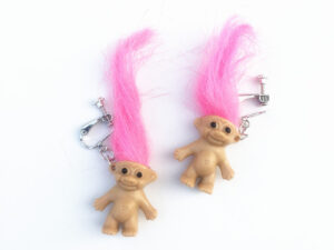 Retro Troll Doll 90s Kitsch Earrings