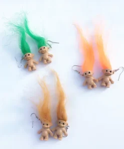 Retro Troll Doll 90s Kitsch Earrings