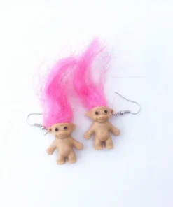 Retro Troll Doll 90s Kitsch Earrings