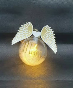 Angel Wings LED Glass Ball Commemorative Decoration Sympathy Gift