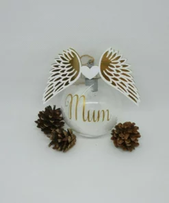 Angel Wings LED Glass Ball Commemorative Decoration Sympathy Gift