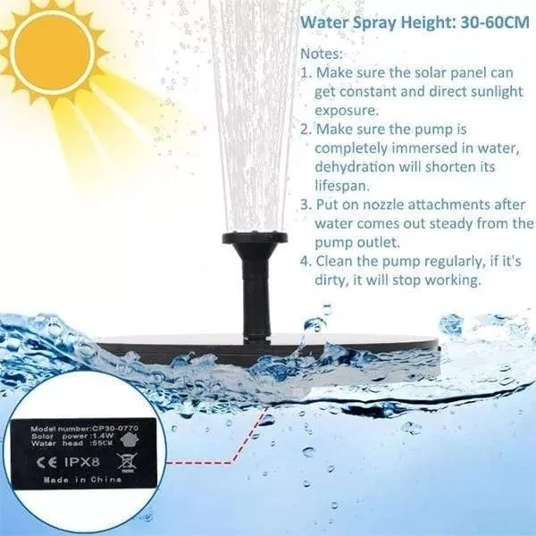 (❤️Clearance Sale - 48% OFF) Solar Powered Fountain Pump - 2 ခု ဝယ်ပါက 10% လျှော့စျေး