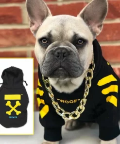 Sweat à capuche tendance pour chien 'WOOF'