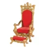 Ornate Gold & Red Santa's Chair with Footrest