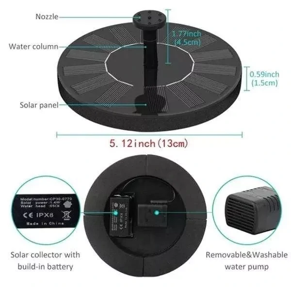 (❤️Clearance Sale - Save 48% OFF)Solar Powered Fountain Pump - Buy 2 Get Extra 10% Off