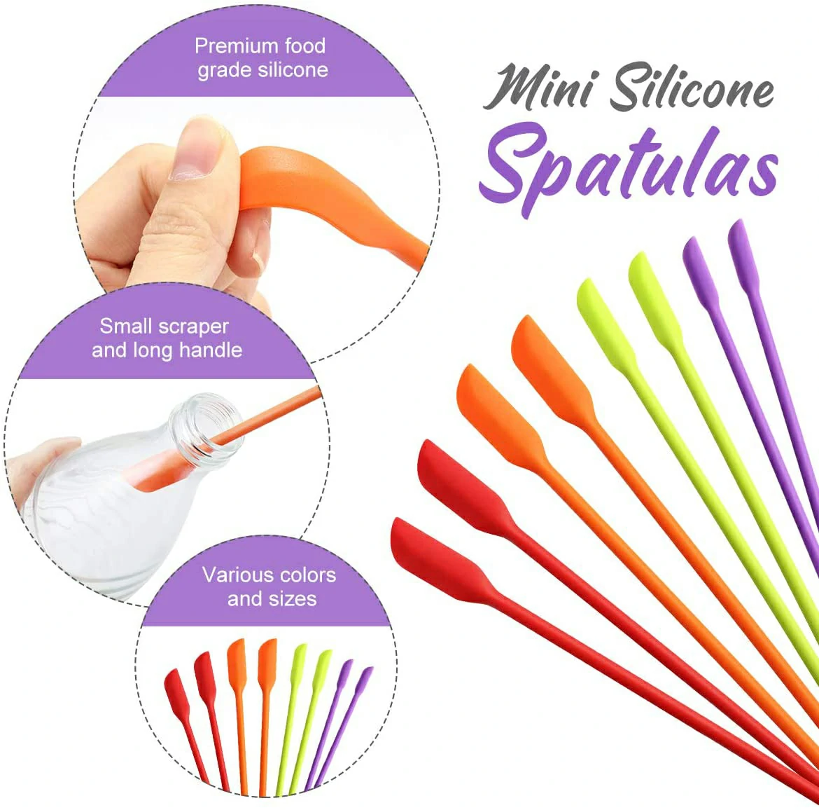 (🔥HOT SALE--48%OFF)Multifunctional Mini Silicone Spatula(3 Pcs)(👍BUY 2 GET 1 FREE)