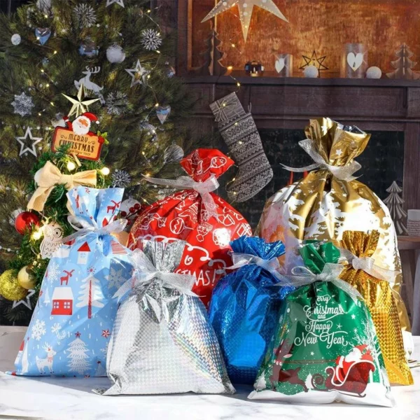 (CHRISTMAS SALE NOW-48% OFF)Drawstring Christmas Gift Bags