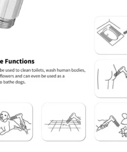 Handhold Shower Head Douche Toilet Bidet Sprayer With 1.5m Hose - Silver