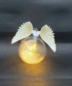 Angel Wings LED Glass Ball Commemorative Decoration Sympathy Gift