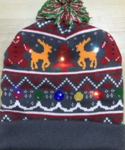 ЛЕД плетени божићни шешир (🎅 Божићна рана специјална понуда - 50% попуста)