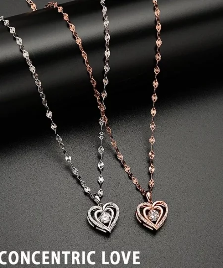 Sterling Silver Shimmering Heart Stone Necklace💓