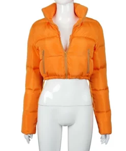 Long Sleeve Zipper Design Gilet Puffer Jacket