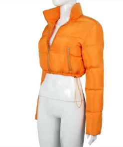 Long Sleeve Zipper Design Gilet Puffer Jacket