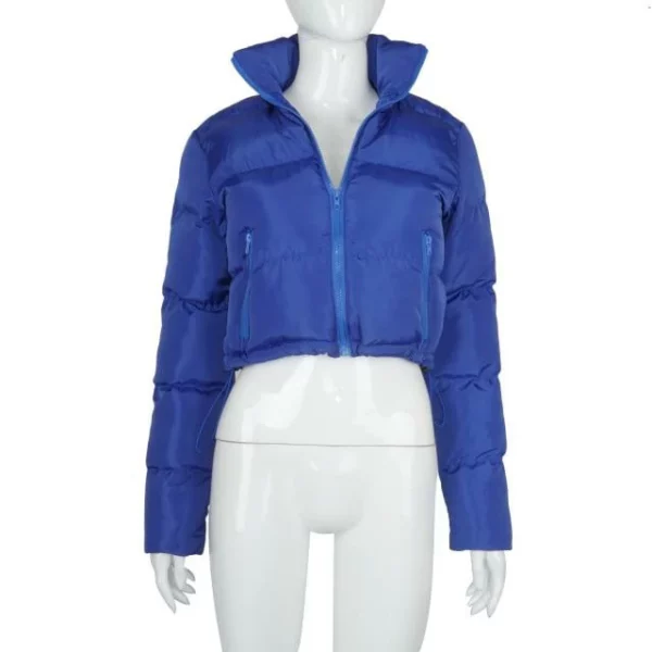 Ijacket le-Gilet Puffer ye-Long Sleeve Zipper