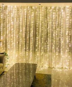 Curtain of String Lights with Remote