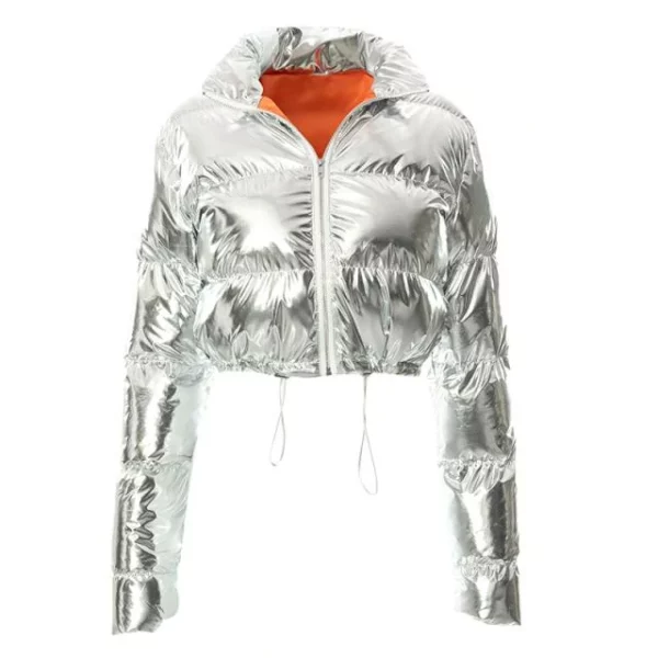 Longa Maniko Zipper Dezajno Gilet Puffer Jacket