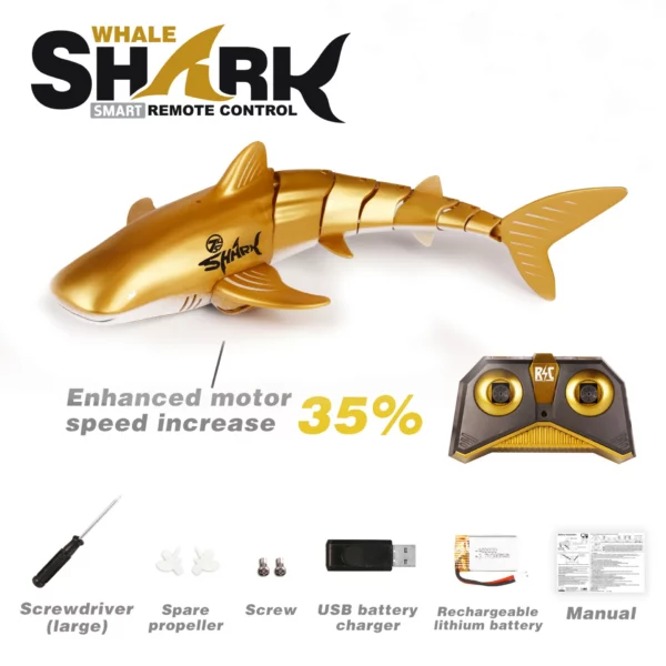 (50% AFSLAG)Geskenke vir kinders🎁2.4G Realistiese Afstandsbediening Shark Toy