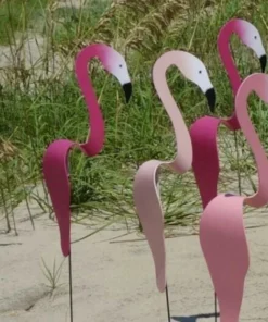Funny Swirl Whimsical Flamingo Garden Decoration