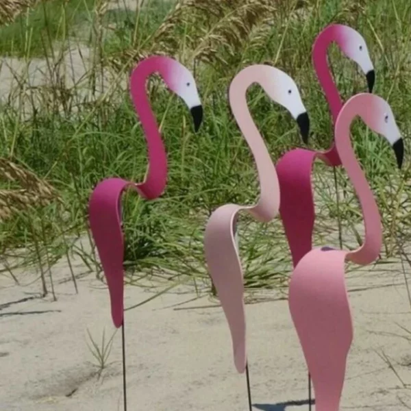 Funny Swirl Whimsical Flamingo Garden Decoration