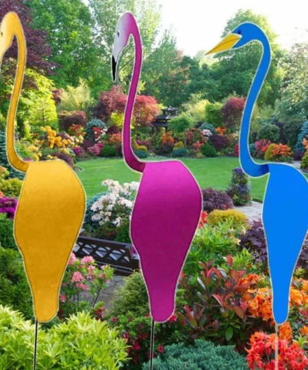 Funny Swirl Whimsical Flamingo Garden Decoration