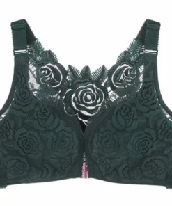 Rose Embroidery Front Closure Wirefree Bra