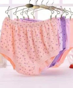 [8 PCS]Oversize 100% Cotton High Waist Older Plus Comfortable Panties