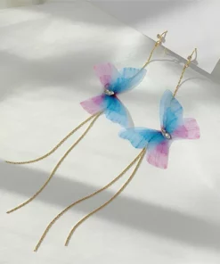 Transparent Yarn Butterfly Earring