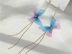 Transparent Yarn Butterfly Earring