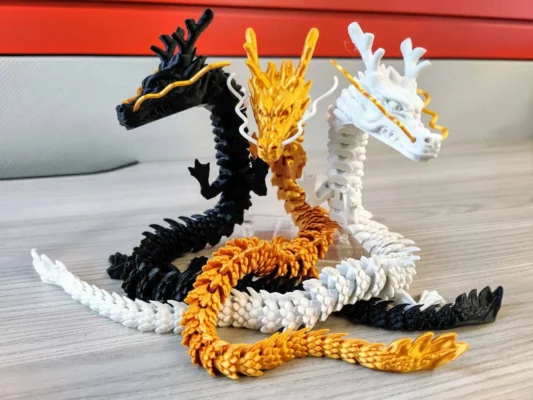3D-printad ledad drake