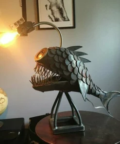 🐠🐟Lantern ntses hmo Teeb🎏-Rustic Style Fish Statue Lightning🔥🔥(Christmas sale)