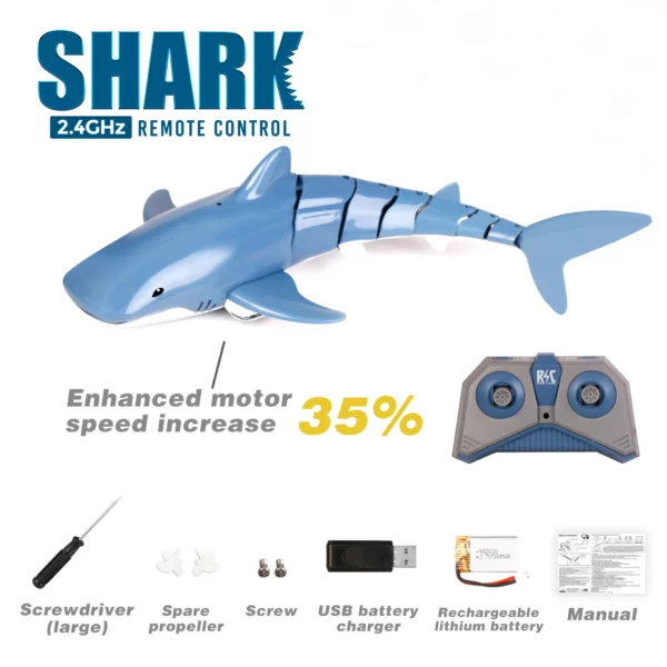 (50 % rabat på udsalg) Gaver til børn🎁2.4G realistisk fjernbetjening Shark Toy