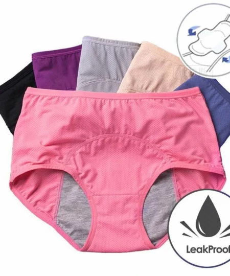 5 Buah/Set Celana Dalam Anti Bocor Pinggang Tinggi (Anda Dapat Mencatat Warna dan Jumlah Produk Saat Checkout)