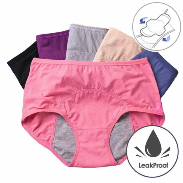 5Pcs/Set High Waist Leak Proof Panties (Azonao atao ny manamarika ny loko sy ny habetsahan'ny vokatra amin'ny Checkout)