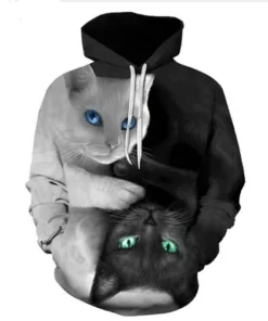 Cat Print Hoodie