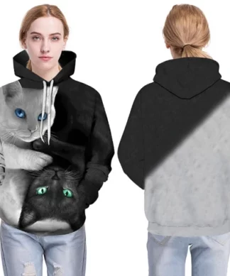 Cat Print Hoodie
