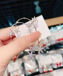 Christmas Diamond And Zirconia Earrings Without Holes