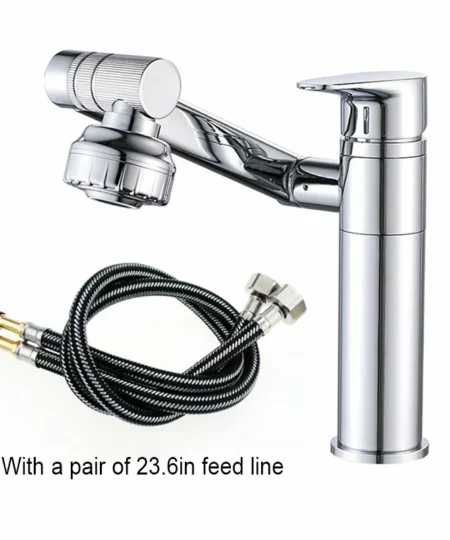 360 Degrees Can Be Freely Rotated And Adjusted Single Hole Rotating Bathroom Hot And Cold Water Faucet