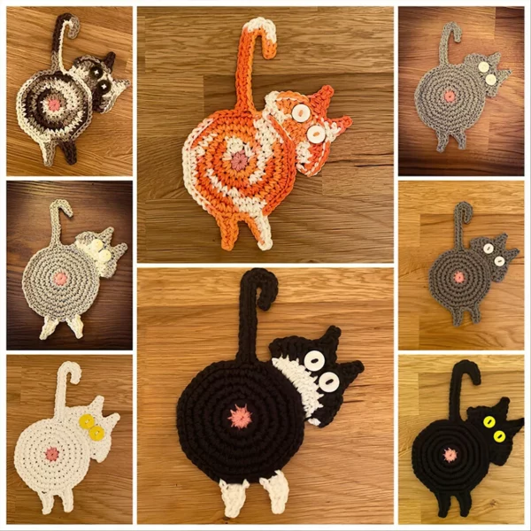 🎄Tidlig julesalg🎄-Cat Butt Coasters- Rimeligst.