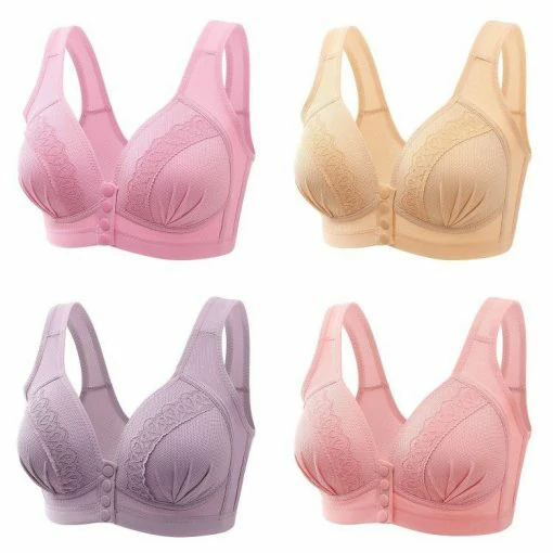 [3 PCS] Soutien-gorge respirant pratique avec bouton sur le devant