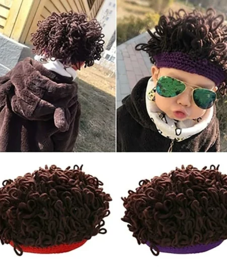 Early Christmas Sale-Handmade Wool Wavy Hair Cap